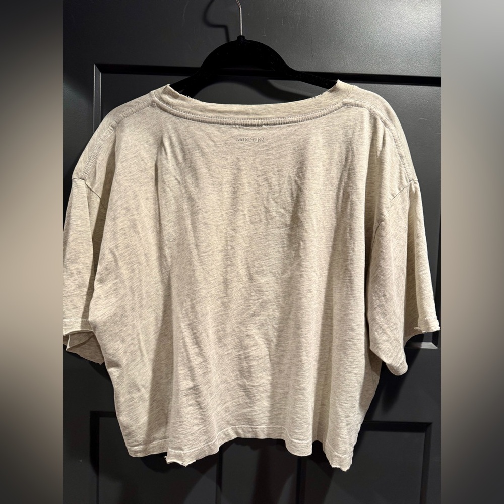 Anine Bing Johnny Cropped Tee - Picture 9 of 12